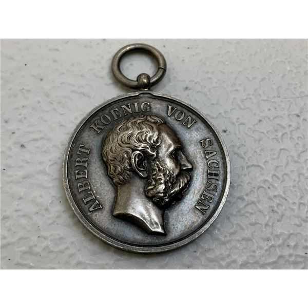 IMPERIAL GERMANY SAXONY KING ALBERT SILVER MEDAL FOR FAITHFUL WORK