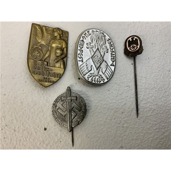 GERMANY THIRD REICH LOT OF 4 PINS BADGES