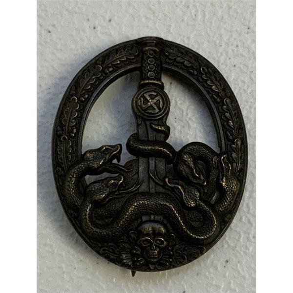WWII GERMAN ANTI PARTISAN BADGE IN BRONZE