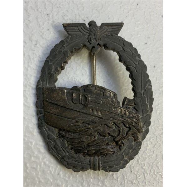 WWII GERMAN NAVY KRIEGSMARINE E BOAT BADGE TYPE I BADGE