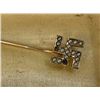 Image 7 : NAZI GOLD SWASTIKA STICKPIN WITH PEARLS - 10K GOLD