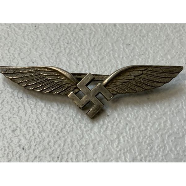 WWII NAZI GERMANY LUFTHANSA CIVILIAN AIRCRAFT PILOT - RADIO OPERATOR BADGE