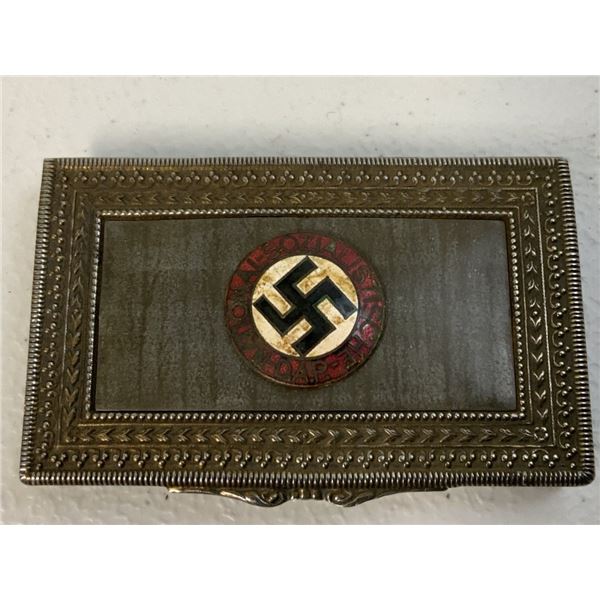 GERMANY THIRD REICH NAZI PARTY NSDAP DECORATED PILL BOX