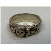 Image 2 : WWII GERMAN SILVER SS SCULL RING DEAT'S HEAD SS