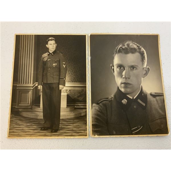 GERMANY THIRD REICH  WWII WAFFEN SS SOLDIER STUDIO PHOTO PORTRAITS