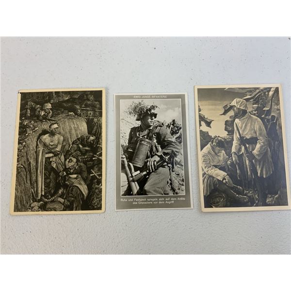 GERMANY THIRD REICH LOT OF 3 MILITARY POSTCARDS