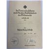 Image 3 : WWII GERMAN IRON CROSS IInd CLASS AWARD DOCUMENT