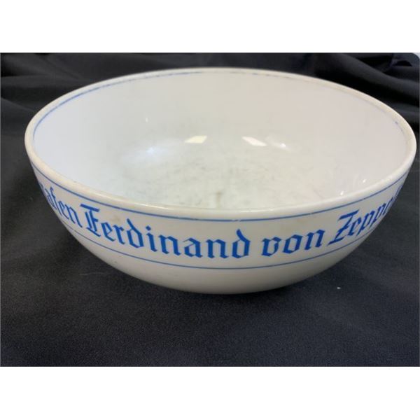 GERMANY THIRD REICH FERDINANT VON ZEPPELIN 1838-1938 COMMEMORATIVE PORCELAIN BOWL