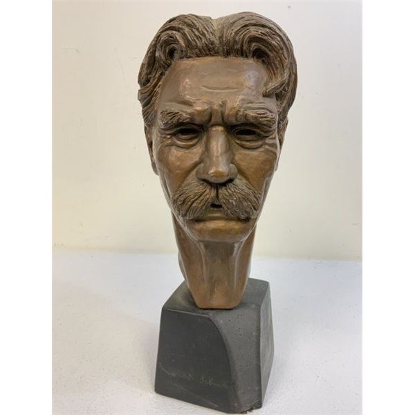 THIRD REICH GERMAN BRONZE BUST OF ALBERT SCHWEITZER ARTIST SIGNED 1935 DATED