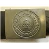 Image 8 : IMPERIAL GERMANY PRUSSIA WWI WARTIME LEATHER BELT WITH GRAY PAINTED BUCKLE