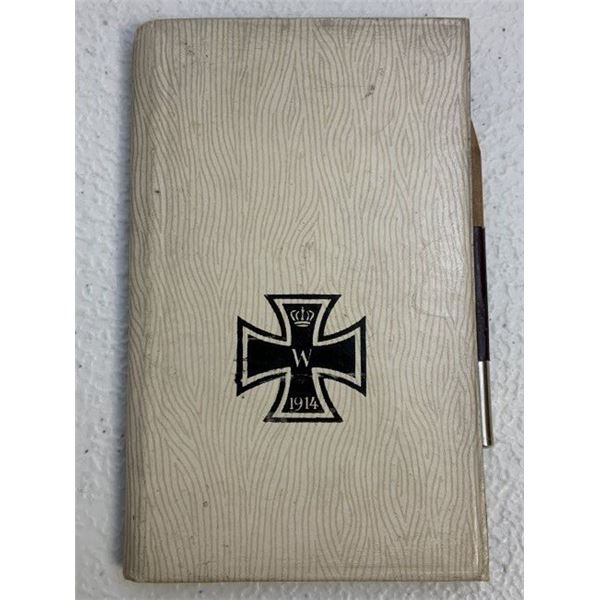 IMPERIAL GERMANY WWI 1914 IRON CROSS PERSONAL WRITING BOOK