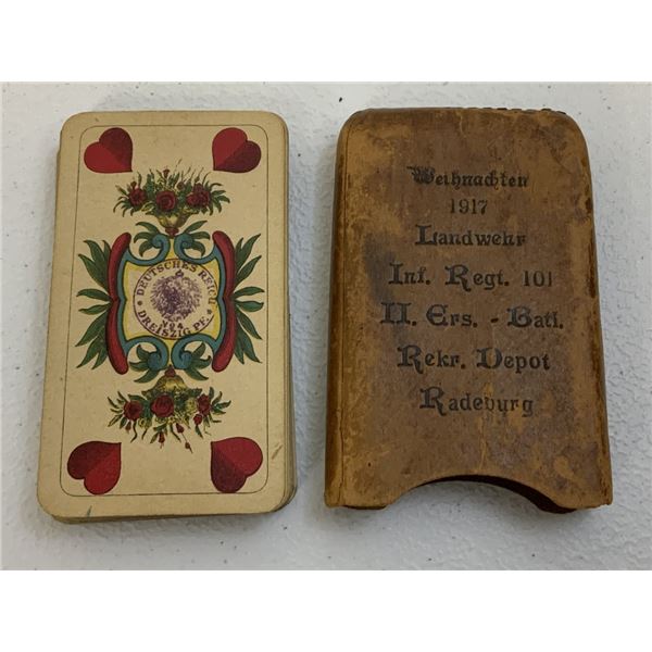 IMPERIAL GERMANY WWI 1917 CARD GAME SCAT WITH FULL SET OF CARDS REGIMENTAL MARKS