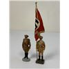 Image 1 : GERMAN NAZI PERIOD LINEOL / ELASTOLIN NSDAP PARTY FLAG BEARER AND OFFICER LOT OF 2