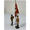 Image 2 : GERMAN NAZI PERIOD LINEOL / ELASTOLIN NSDAP PARTY FLAG BEARER AND OFFICER LOT OF 2