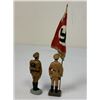 Image 4 : GERMAN NAZI PERIOD LINEOL / ELASTOLIN NSDAP PARTY FLAG BEARER AND OFFICER LOT OF 2