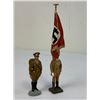 Image 5 : GERMAN NAZI PERIOD LINEOL / ELASTOLIN NSDAP PARTY FLAG BEARER AND OFFICER LOT OF 2