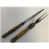 Image 6 : ANTIQUE BRITISH VICTORIAN ICE PICK AND FORK SET