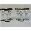Image 5 : ANTIQUE SILVER AND GLASS SET OF 5 WINE / LIQUOR GLASSES WITH MONOGRAM