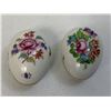 Image 1 : VINTAGE HUNGARIAN HEREND PORCELAIN FLORAL  3" EGG BOX LOT OF 2