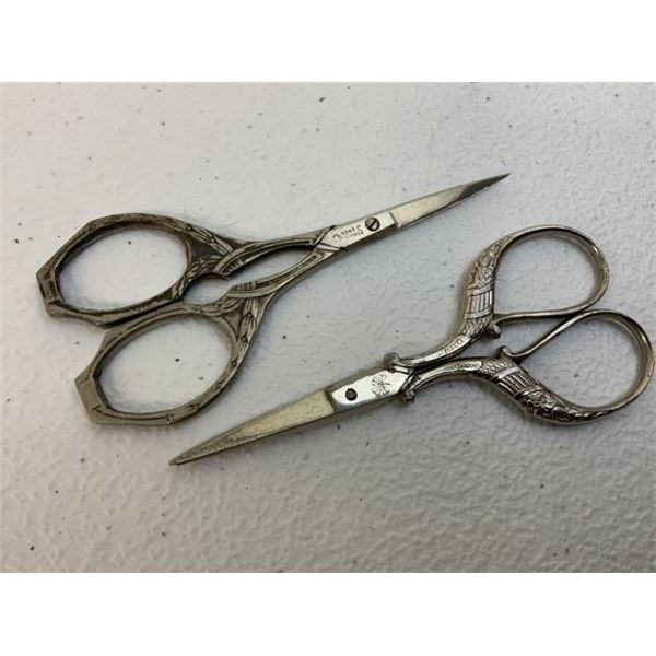 ANTIQUE GERMAN ART DECO PAIR OF SEWING EMBROIDERY SCISSORS