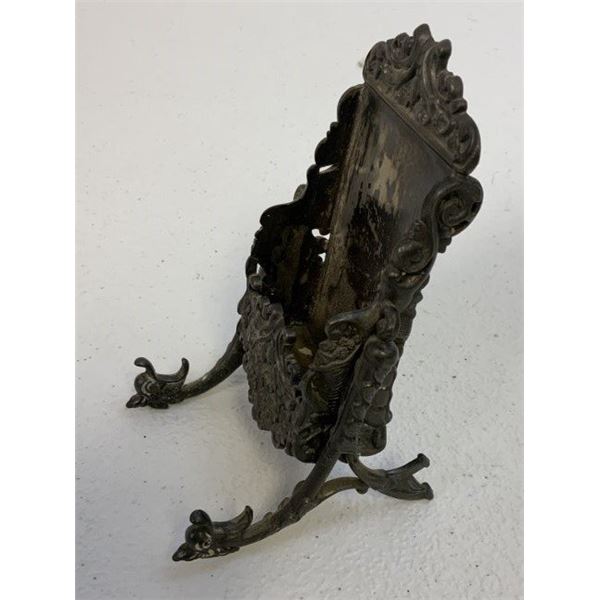 ANTIQUE WILCOX SILVER PLATED CALLING CARD DESK TOP HOLDER