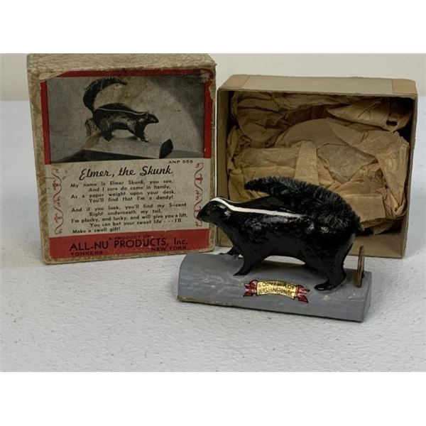 VINTAGE ALL-NU PRODUCTS NEW YORK ELMER THE SKUNK FIGURINE BOXED