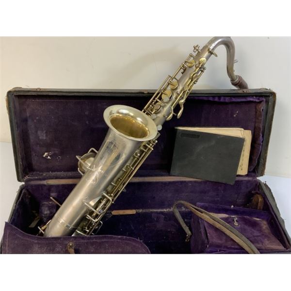 VINTAGE HARWOOD PROFESSIONAL BY JENKINS MUSIC CO. SAXOPHONE 1930S SILVER