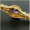 Image 7 : Antique Victorian 15k Yellow Gold .64 ctw Old Cut Amethyst & Seed Pearl Brooch P