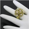 Image 7 : QUALITY Vintage 18K Gold 1.30 ctw Diamond Tiered Textured Cluster Cocktail Ring