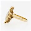 Image 6 : Vintage 14k Gold 2.07 ctw Oval Opal Solitaire & Round Diamond Accent Basket Ring