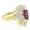 Image 7 : Vintage 18k White and Yellow Gold 2.98 ctw Ruby and Diamond Cocktail Ring