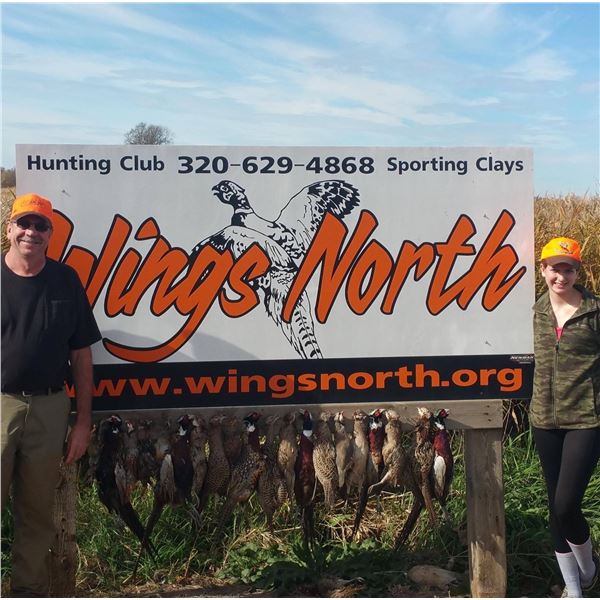 12 Bird Pheasant Hunt & Sporting Clays for 4 Shooters Wings North