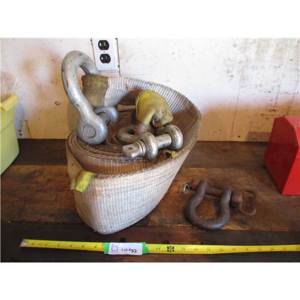 6" Tow Strap with Clevis or Hook-Ups