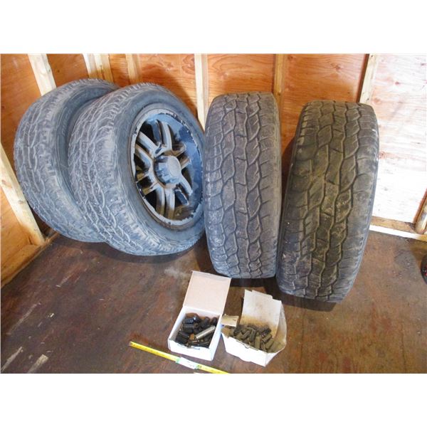 (4x Bid Price) Tires and Rims - 265GOR20 Ford with Nuts