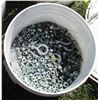 Image 3 : (7) Large Bin Rings, (2) Small Bin Rings - ONLY 1 BUCKET OF BOLTS PER LOT