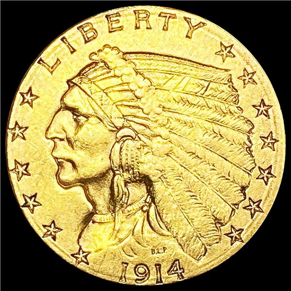 1914-D $2.50 Gold Quarter Eagle CLOSELY UNCIRCULAT