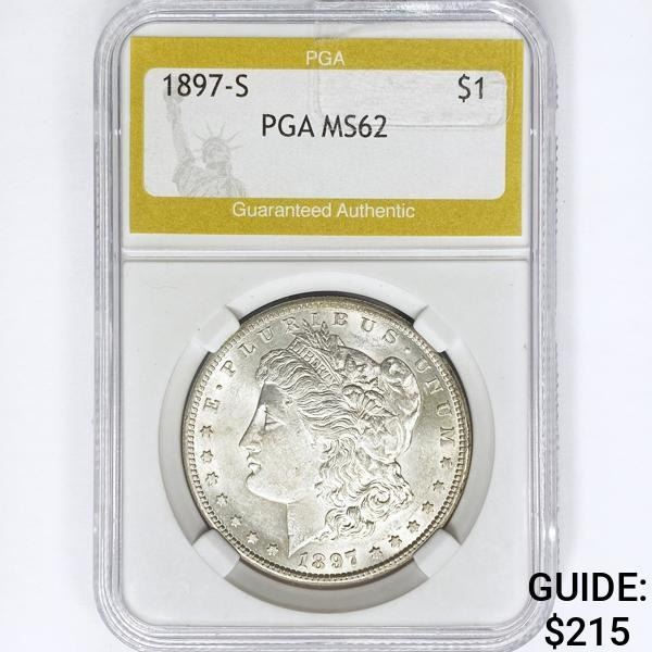 1897-S Morgan Silver Dollar PGA MS62