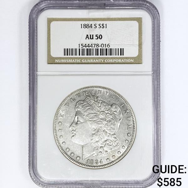 1884-S Morgan Silver Dollar NGC AU50