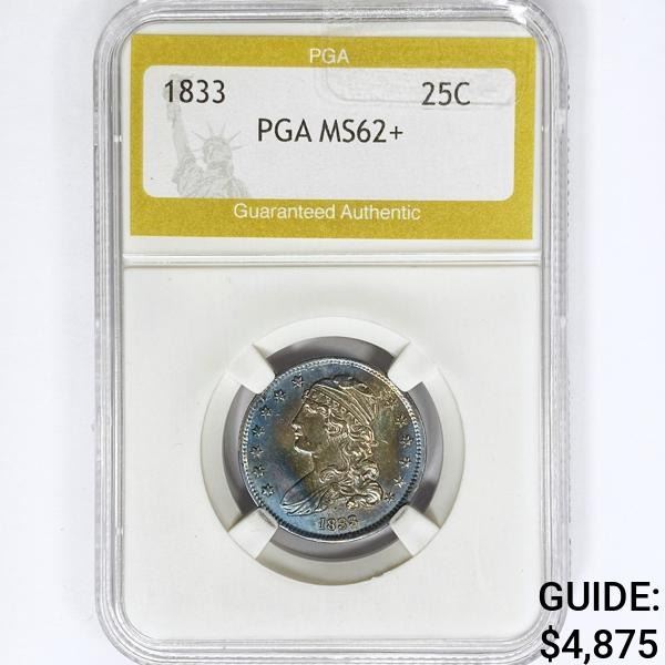 1833 Capped Bust Quarter PGA MS62+