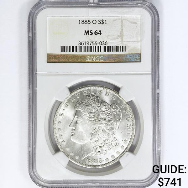 1885-O Morgan Silver Dollar NGC MS64