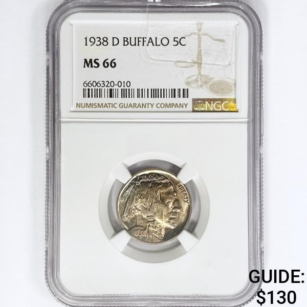 1938-D Buffalo Nickel NGC MS66