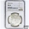 Image 1 : 1921-D Morgan Silver Dollar NGC MS62