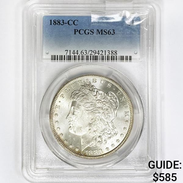 1883-CC Morgan Silver Dollar PCGS MS63