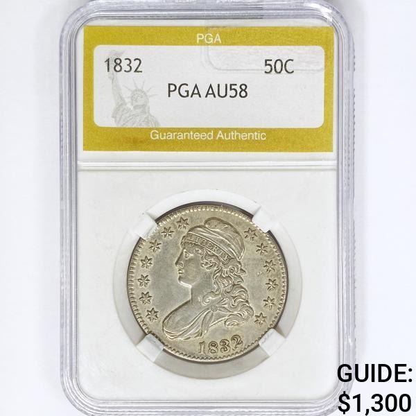 1832 Capped Bust Half Dollar PGA AU58