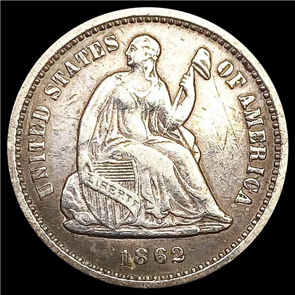 1862 Seated Liberty Half Dime CLOSELY UNCIRCULATED