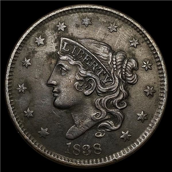 1838 Large Cent CLOSELY UNCIRCULATED