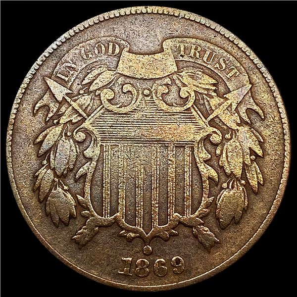 1869 Two Cent Piece LIGHTLY CIRCULATED