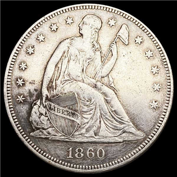 1860-O Seated Liberty Dollar ABOUT UNCIRCULATED