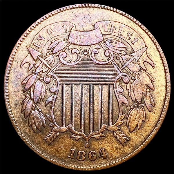 1864 Two Cent Piece CLOSELY UNCIRCULATED