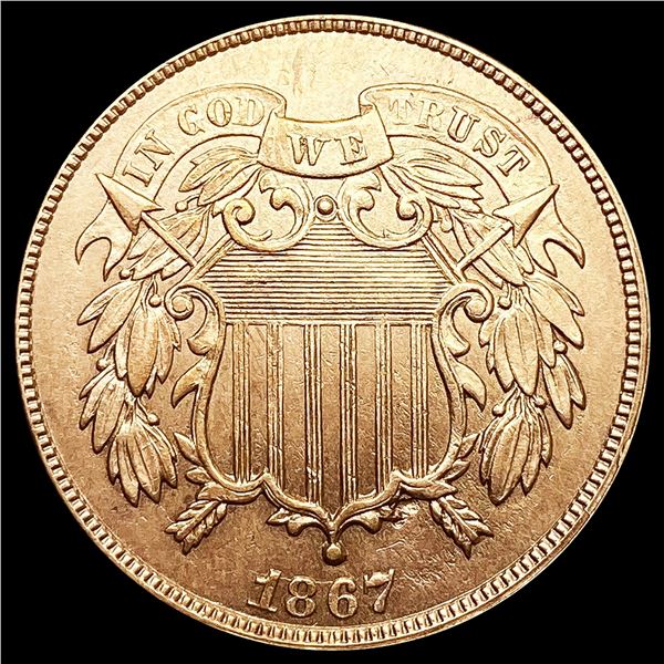 1867 RD Two Cent Piece CHOICE BU